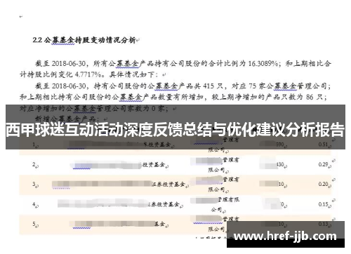 西甲球迷互动活动深度反馈总结与优化建议分析报告